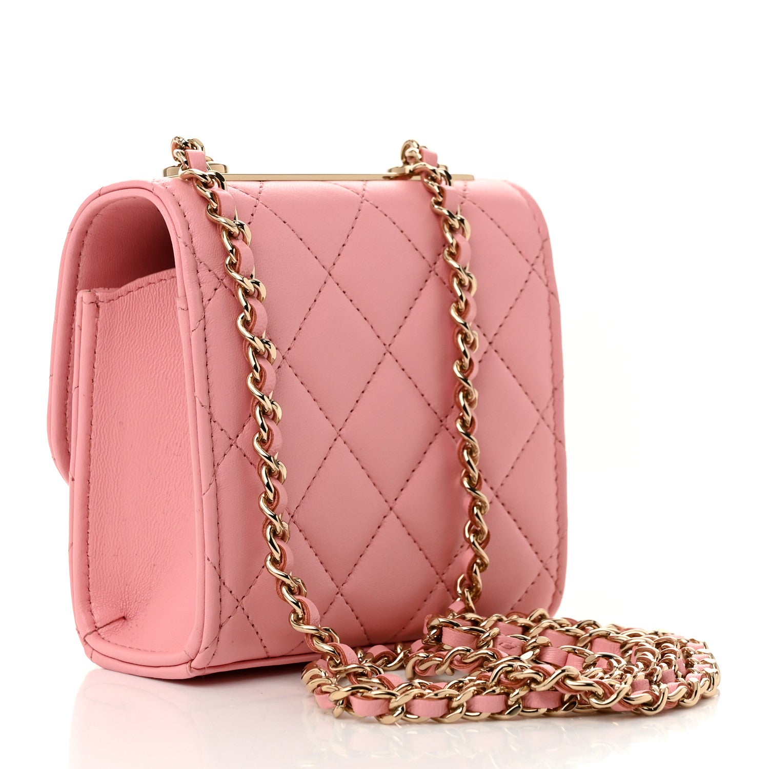 Chanel Lambskin Quilted Mini Trendy CC Clutch With Chain Pink 3 of 10