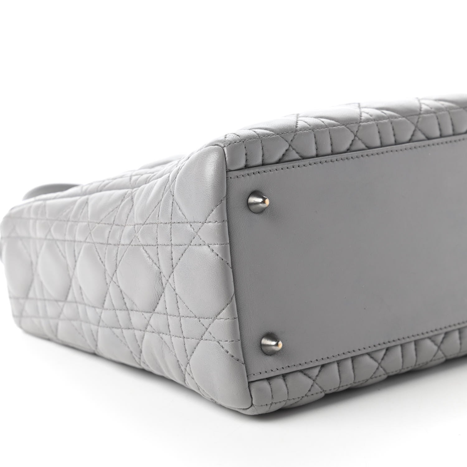 Christian Dior Lambskin Cannage Medium Lady Dior Grey 6 of 11