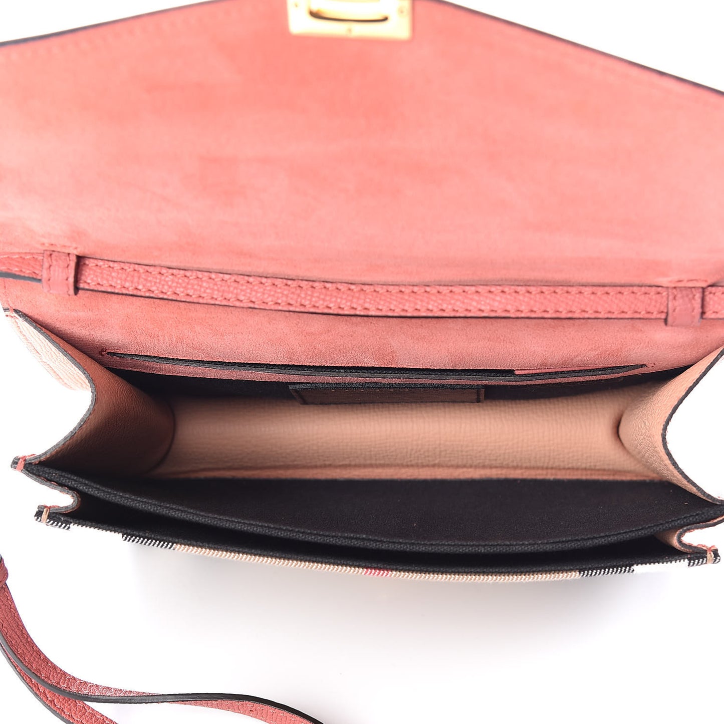 Derby Calfskin House Check Small Macken Crossbody Bag Copper Pink