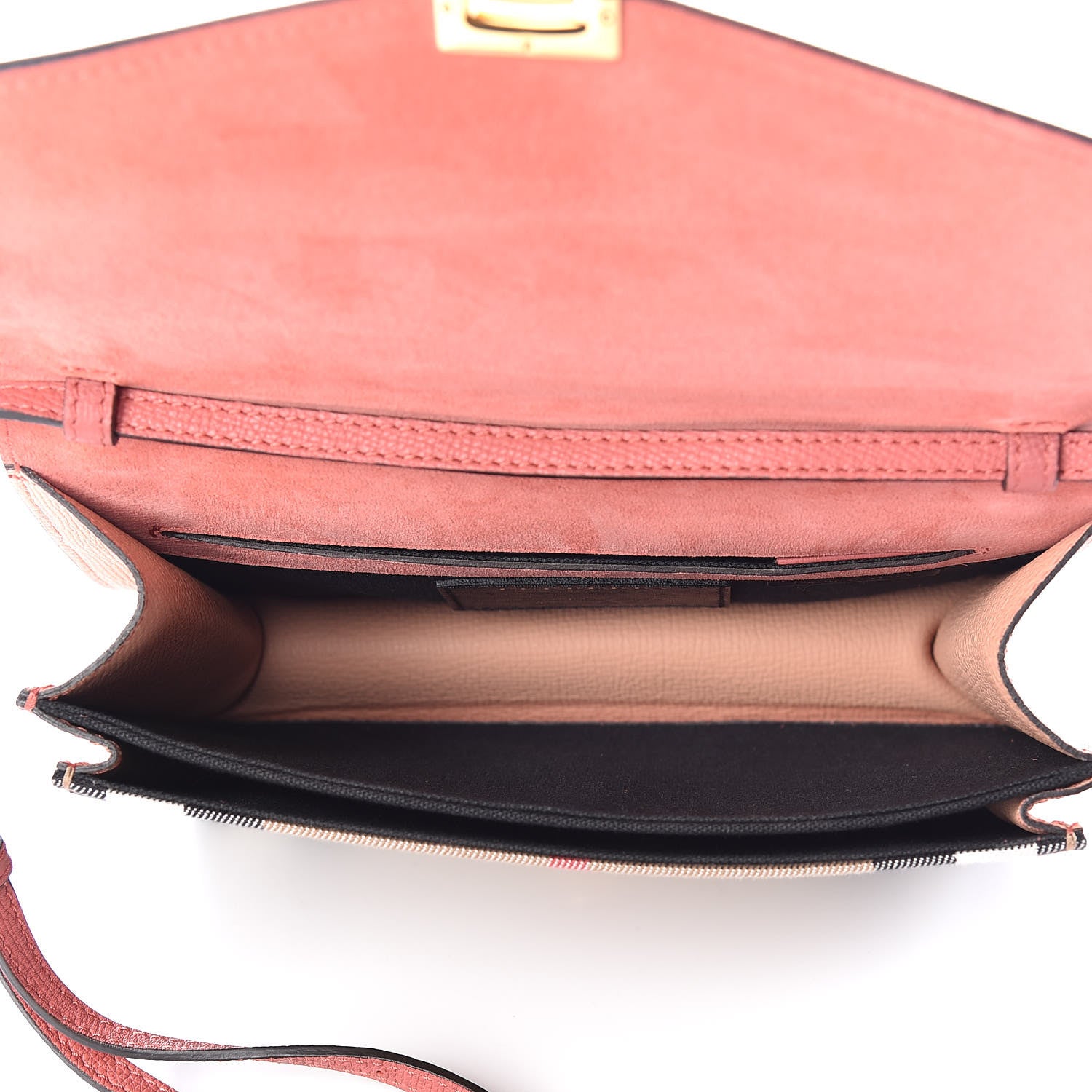 Burberry Derby Calfskin House Check Small Macken Crossbody Bag Copper Pink 7 of 10