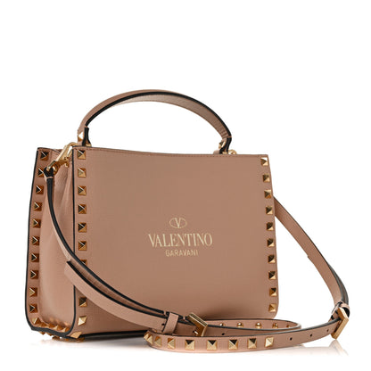 Valentino Garavani Vitello Small Rockstud Alcove Top-Handle Bag Rose Cannelle 2 of 7