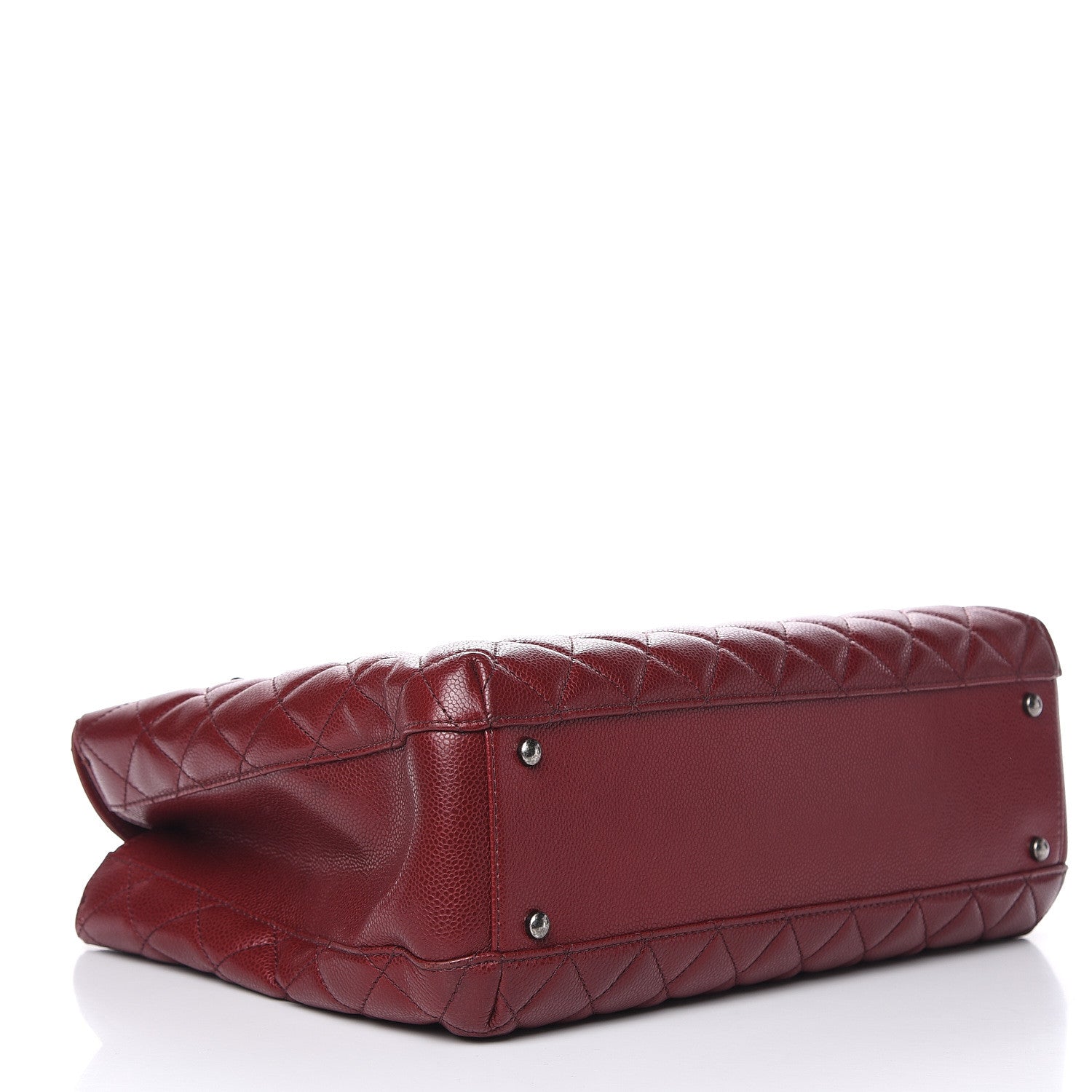 Chanel Caviar Quilted City Shopping Tote Dark Red 4 of 12