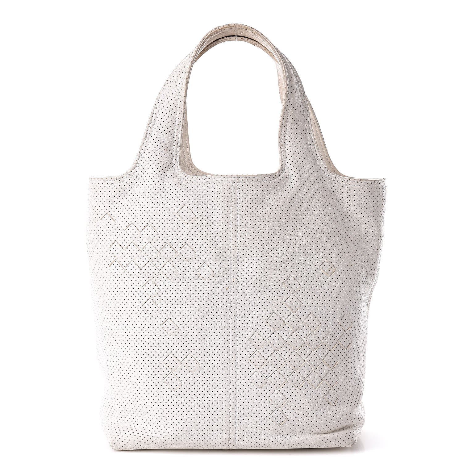 Bottega Veneta Nappa Intrecciato Perforated Regent Tote White 1 of 18