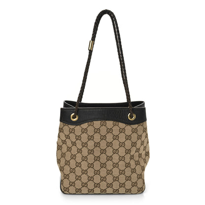 Gucci Monogram Woven Handle Tote Brown 1 of 10