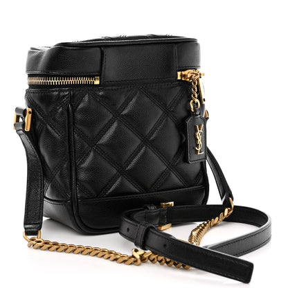 Saint Laurent Grain de Poudre Quilted 80's Vanity Bag Black 3 of 11