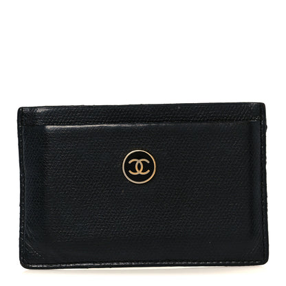 Chanel Calfskin Coco Button Card Holder Black 1 of 10
