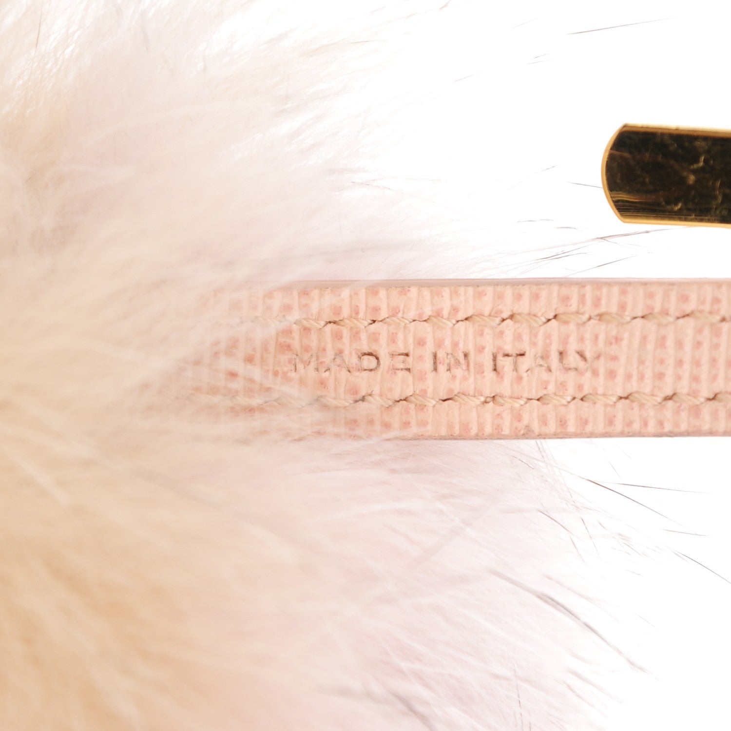 Fendi Fox Fur Vitello Elite Bi-Color Pom Pom Bag Charm Rosa Cammello Cipria 4 of 4