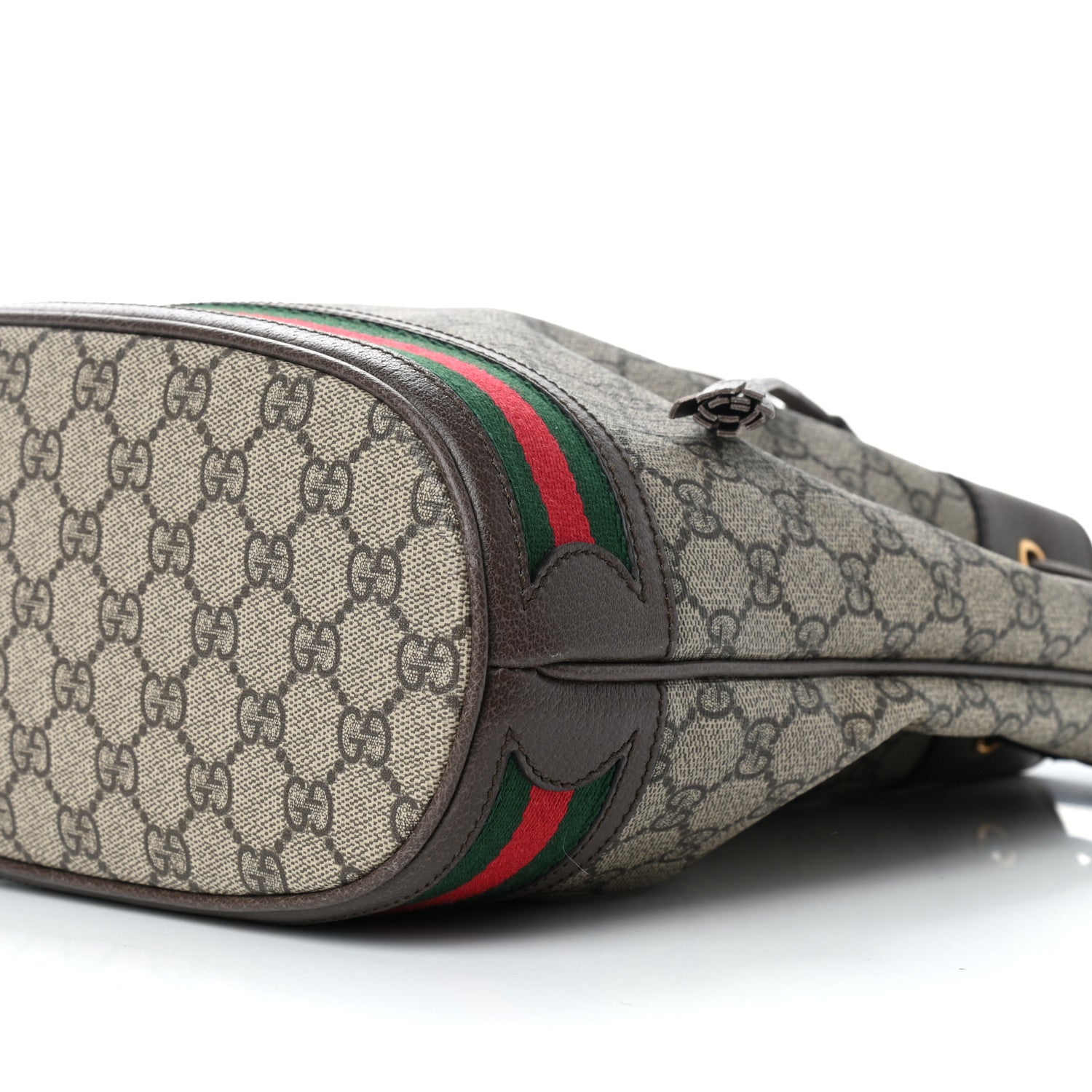 Gucci GG Supreme Monogram Web Ophidia Bucket Bag Brown 8 of 9