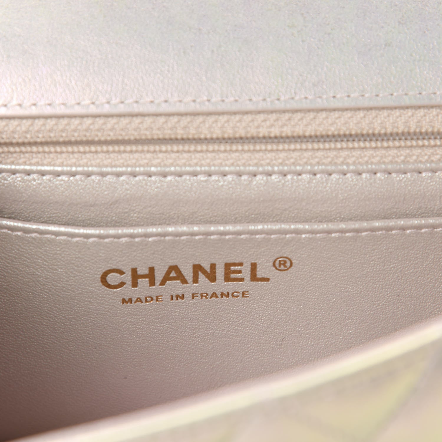 Chanel Iridescent Lambskin Quilted Mini Rectangular Flap Ivory 8 of 11