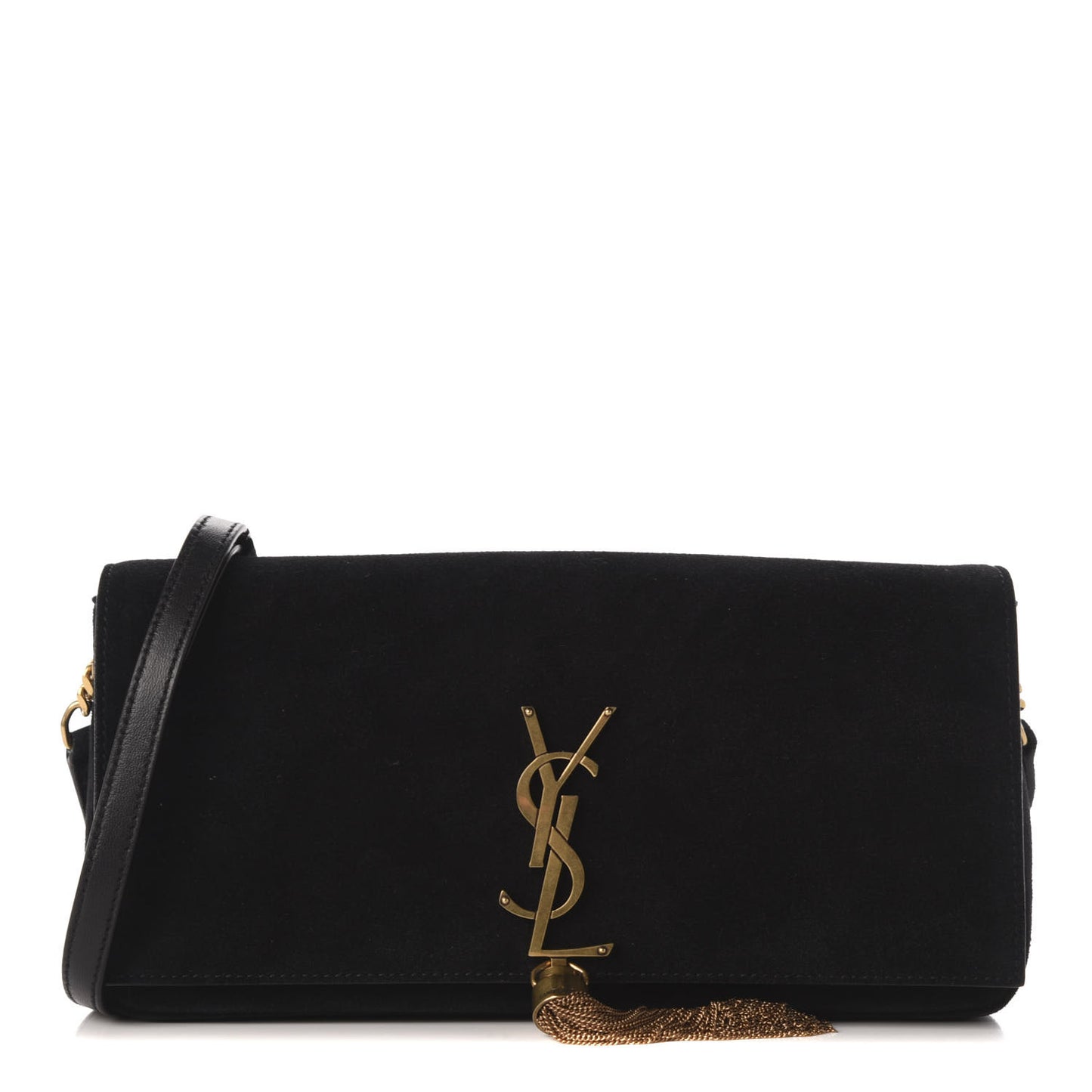 Suede Monogram Tassel Kate 99 Black