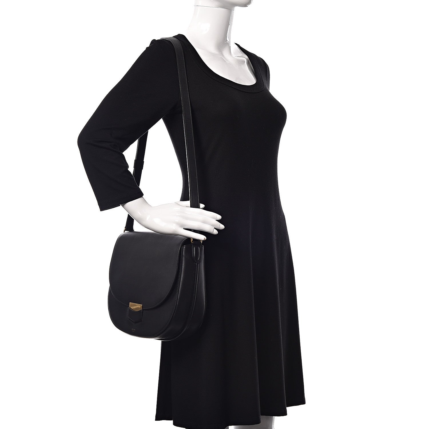 Celine Palmelato Calfskin Medium Trotteur Black 2 of 17