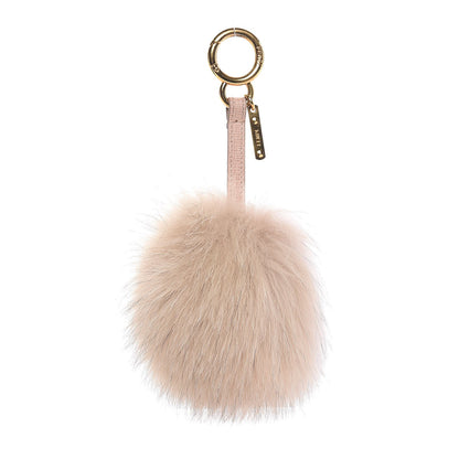 Fendi Fox Fur Vitello Elite Bi-Color Pom Pom Bag Charm Rosa Cammello Cipria 1 of 6