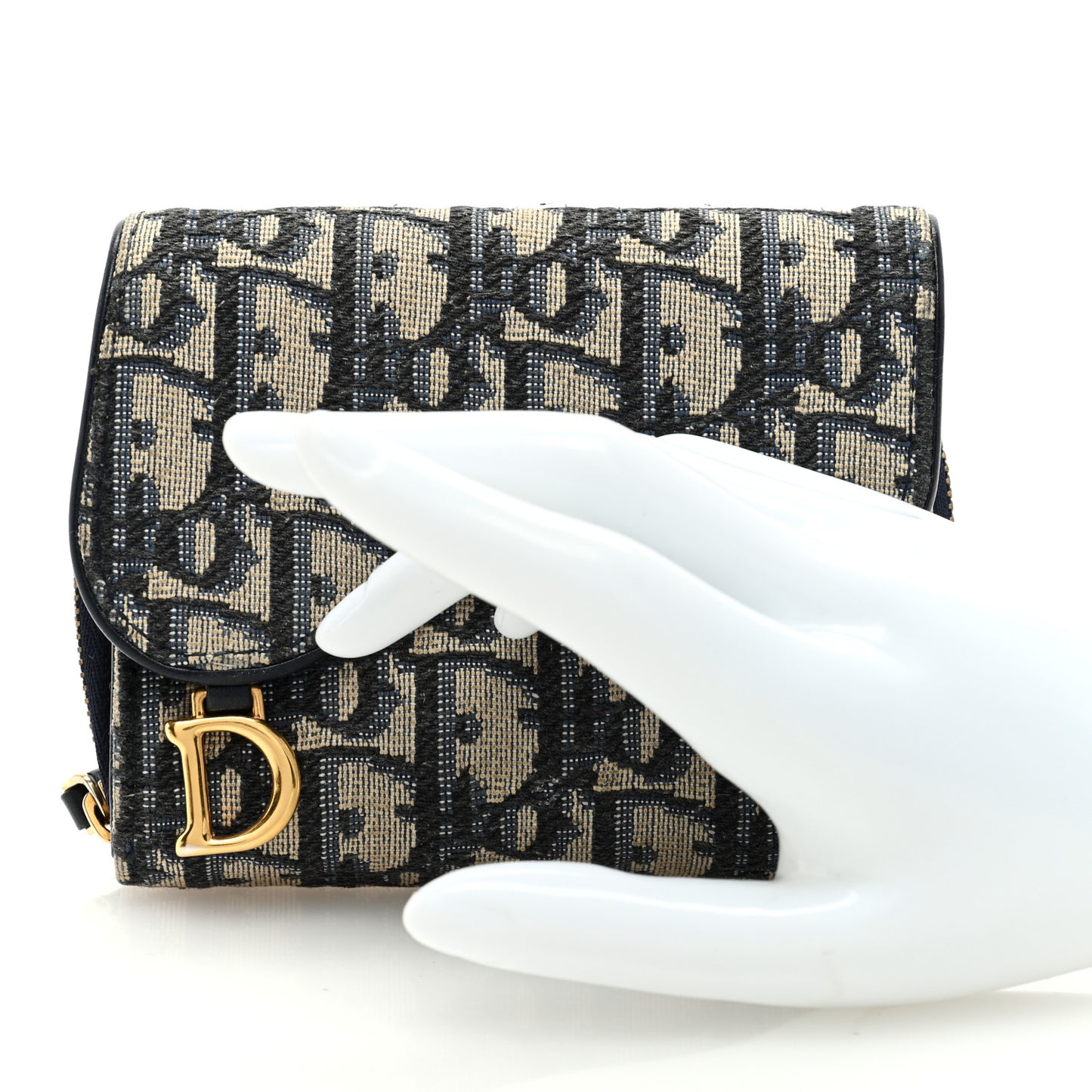 Oblique Saddle Lotus Wallet Blue