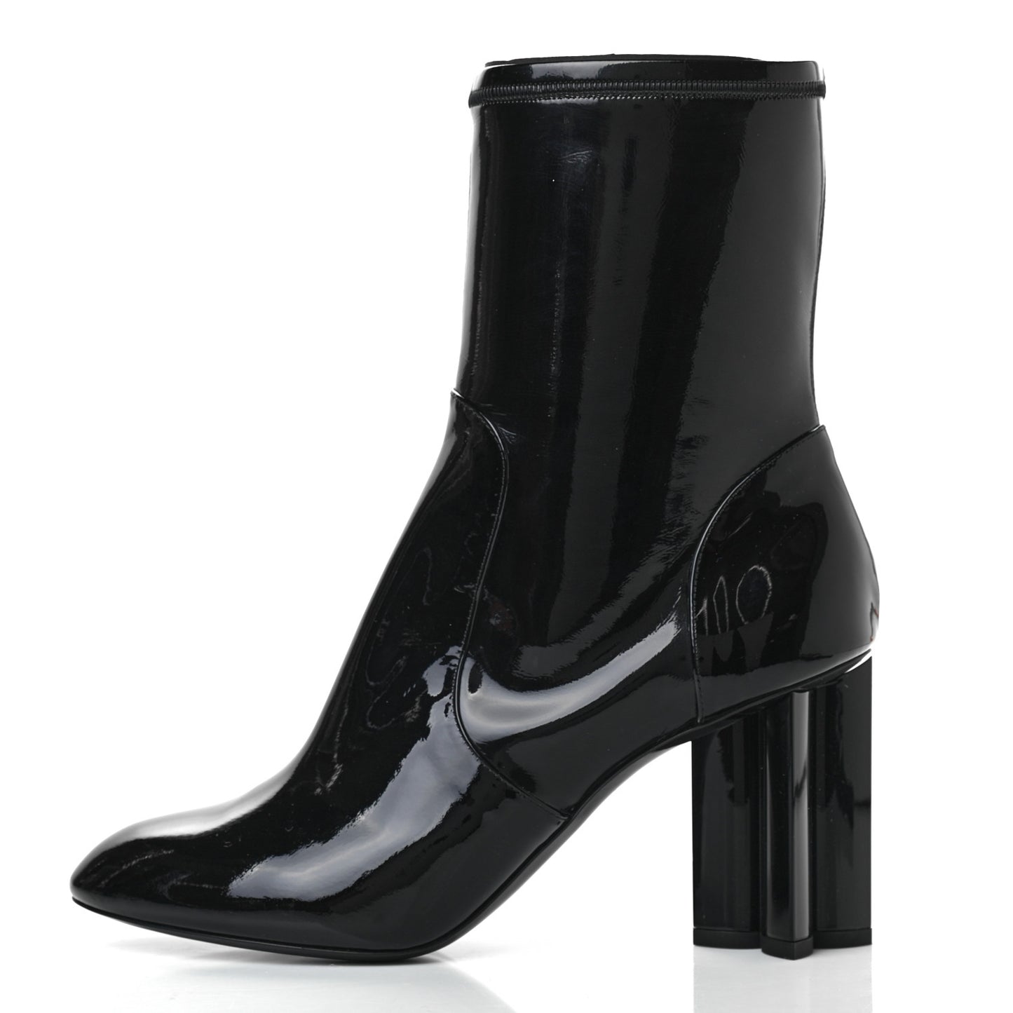 Patent Silhouette Ankle Boots 40 Black