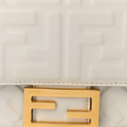 Fendi Nappa FF 1974 Embossed Baguette White 7 of 9