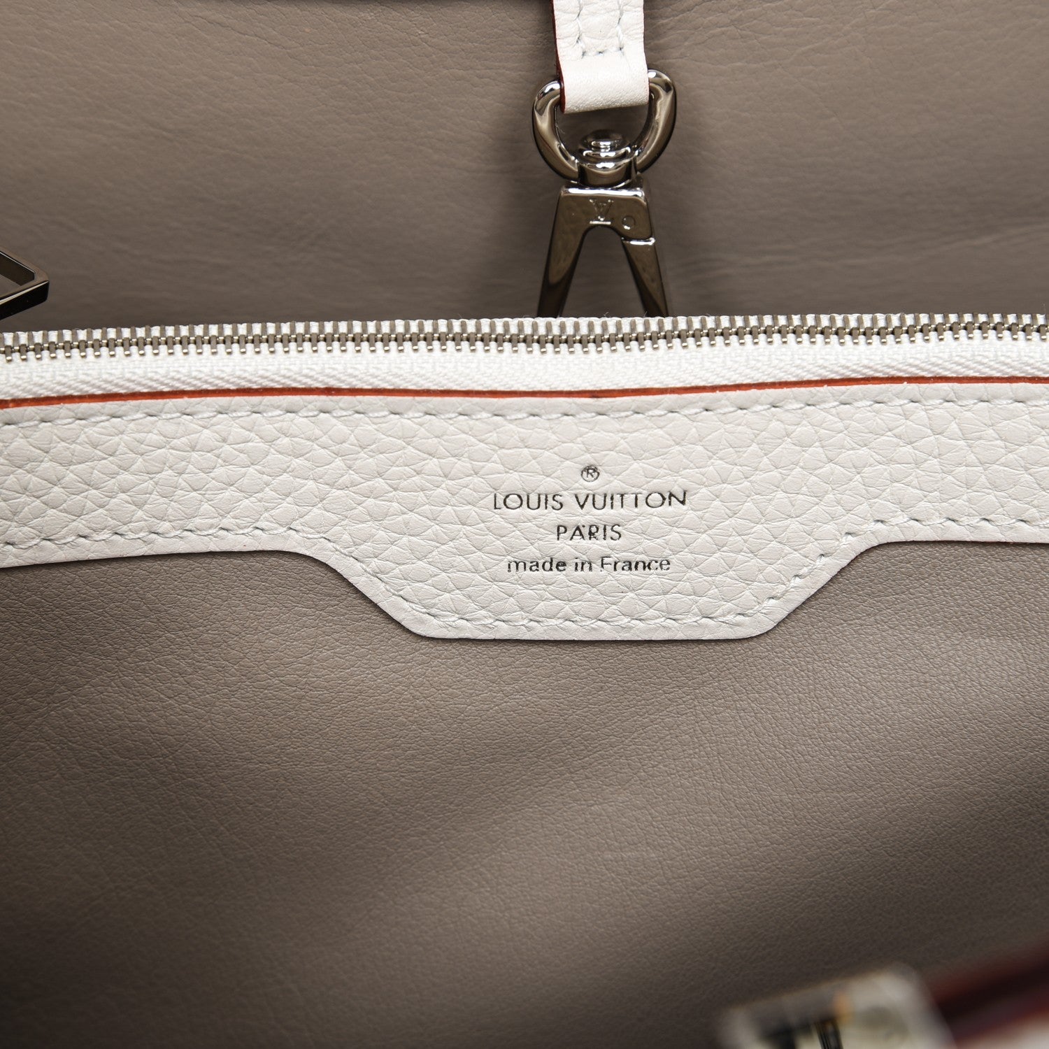 Louis Vuitton Taurillon Capucines MM Milk 6 of 6
