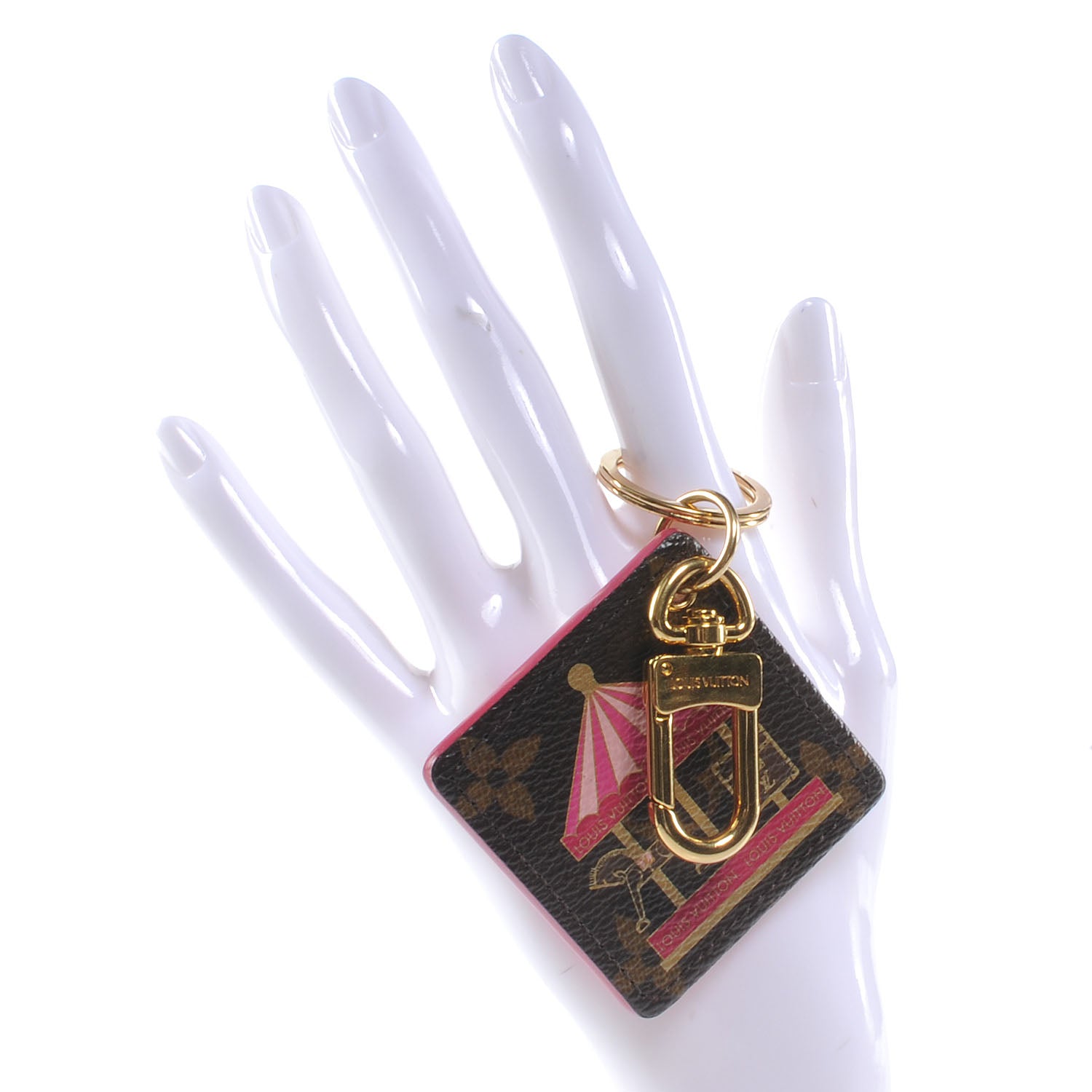 Louis Vuitton Monogram Illustre Carousel Bag Charm Key Ring Pink 2 of 5