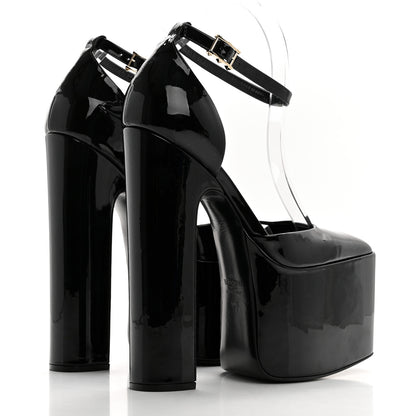 Valentino Garavani Patent DiscoBox 80/180mm Platform Pumps 40.5 Black 4 of 10