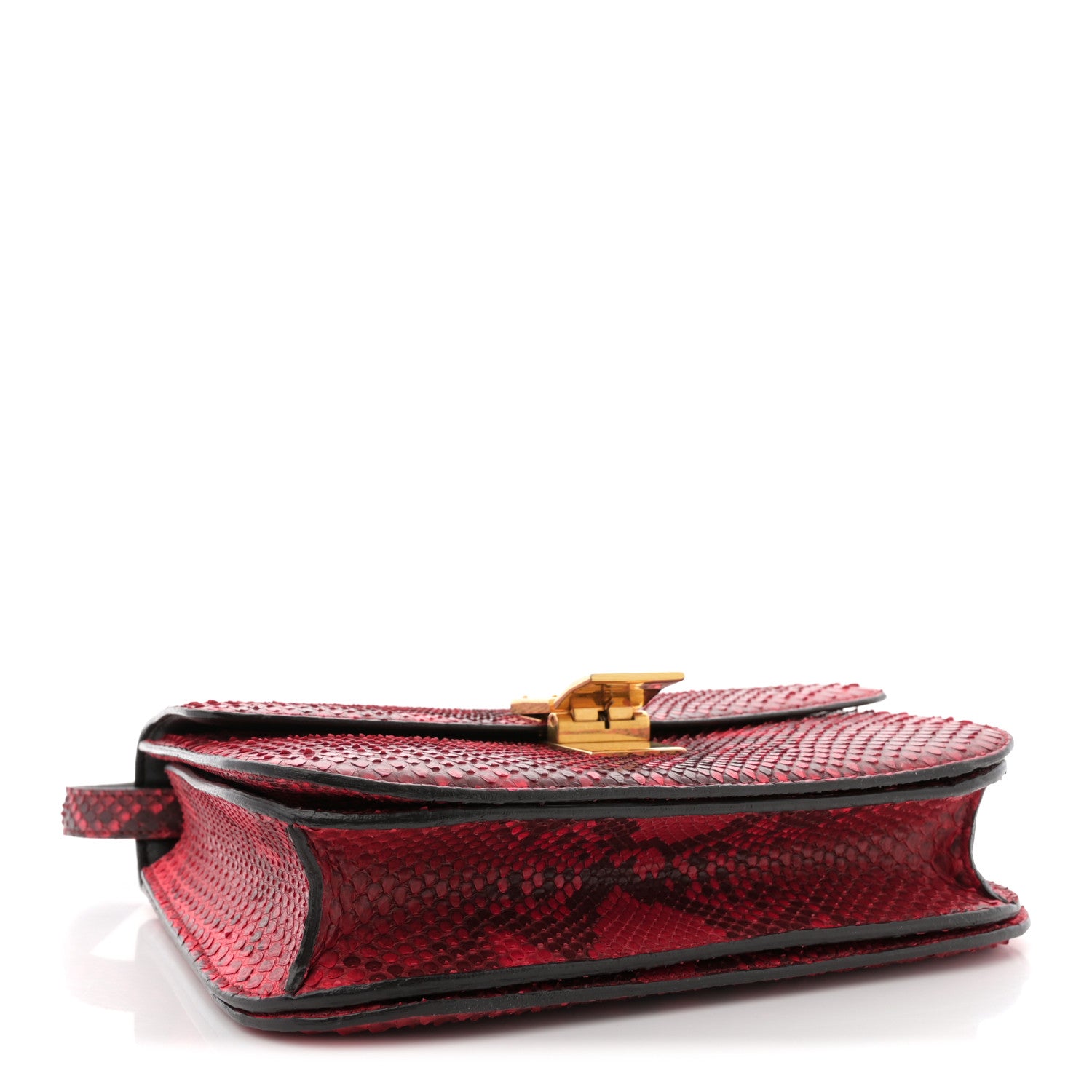 Celine Snakeskin Medium Classic Box Flap Red 4 of 12