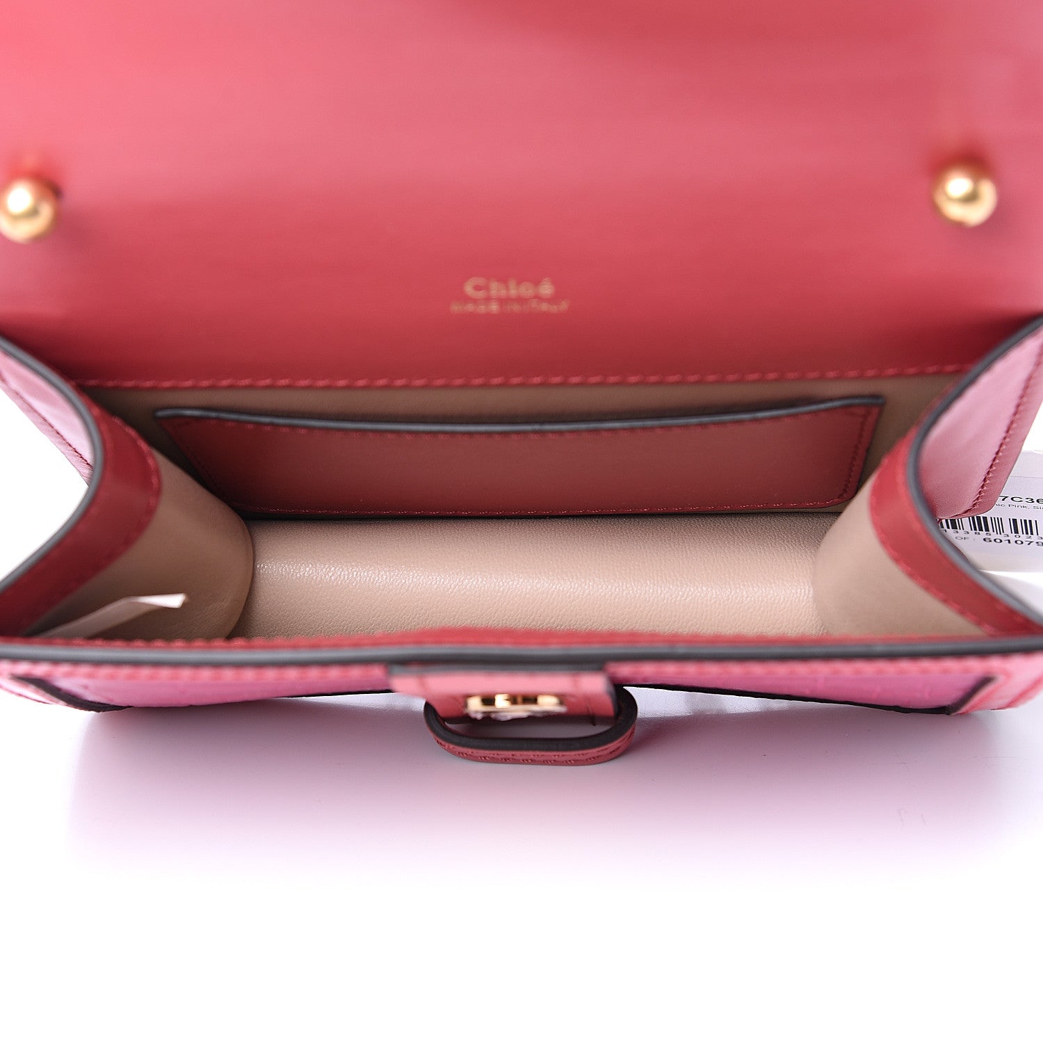Chloe Calfskin Crocodile Embossed Mini Aby Chain Shoulder Bag Graphic Pink 4 of 7