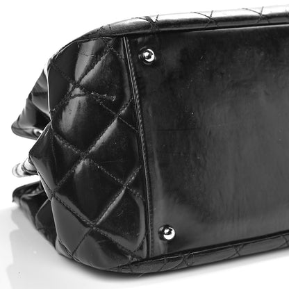 Chanel Vinyl Quilted Mademoiselle Accordion Flap Black 10 of 21