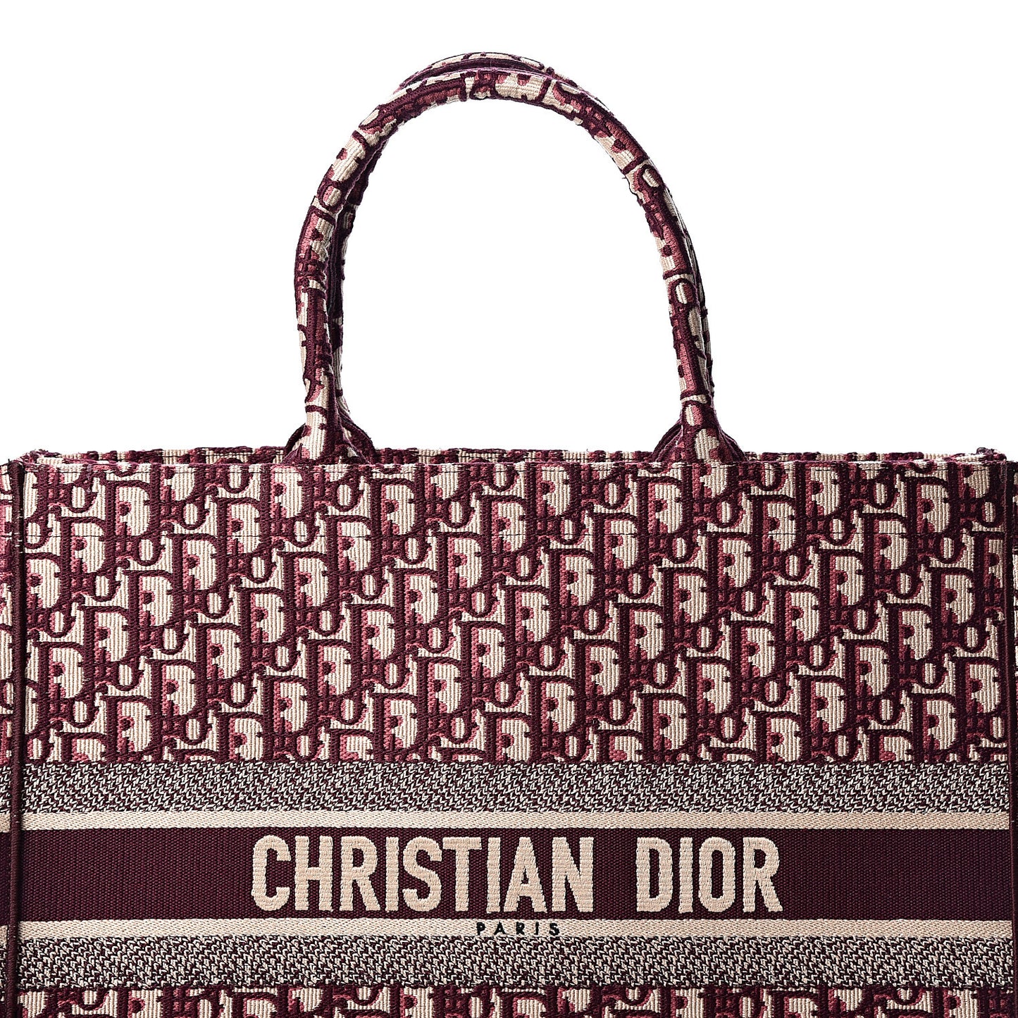 Oblique Large Book Tote Burgundy Multicolor