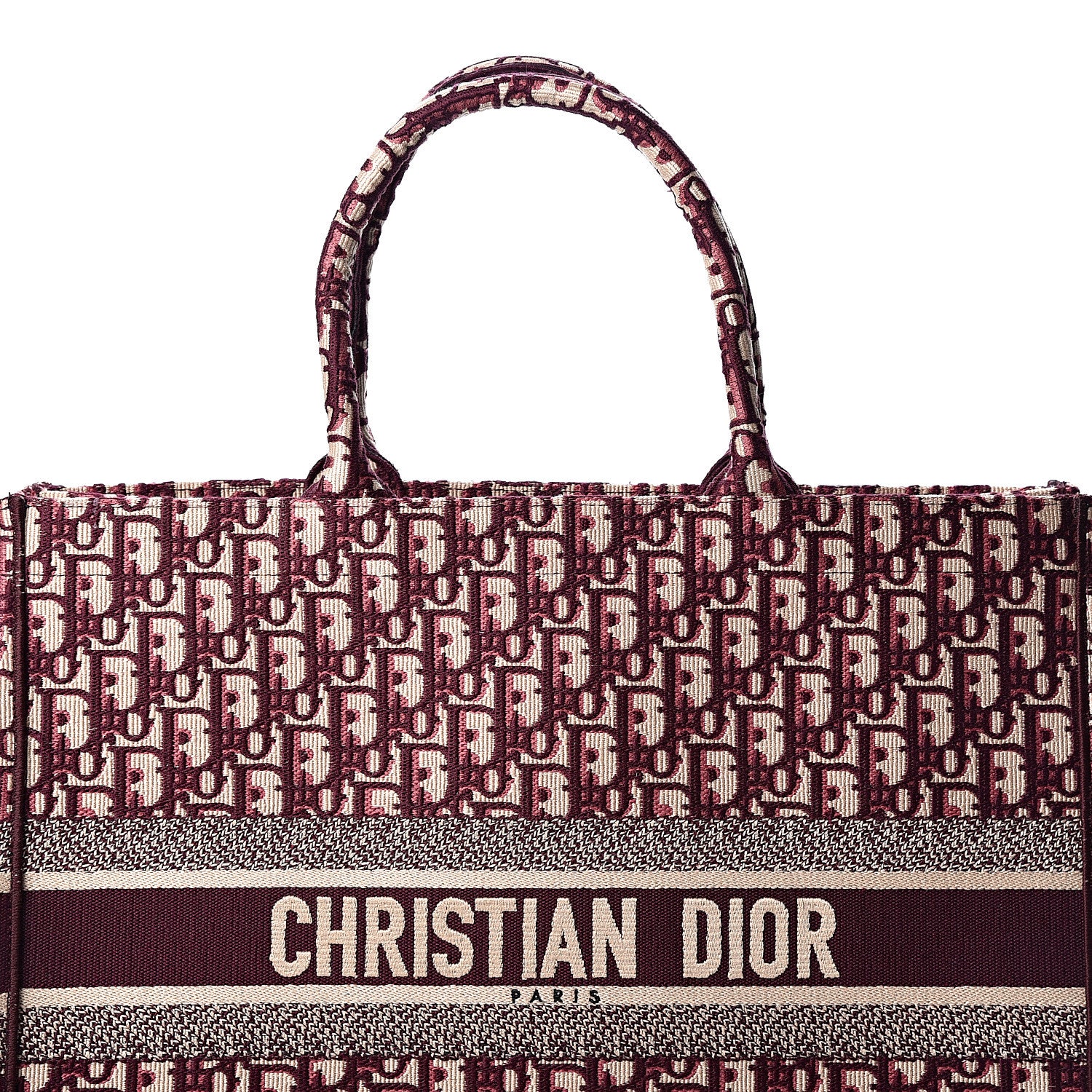 Christian Dior Oblique Large Book Tote Burgundy Multicolor 7 of 9