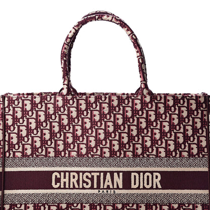 Christian Dior Oblique Large Book Tote Burgundy Multicolor 7 of 9
