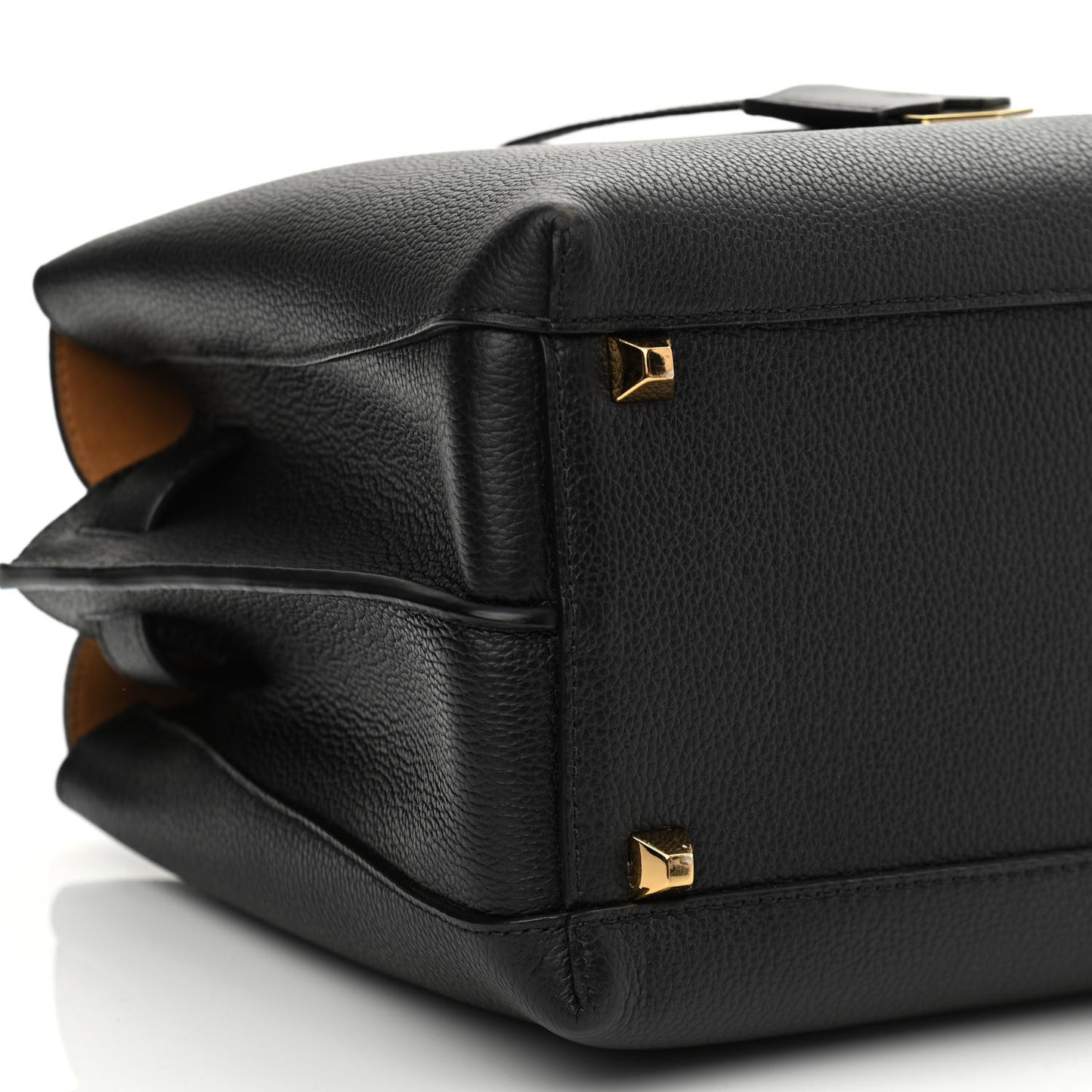Grained Calfskin Medium Milla Tote Black