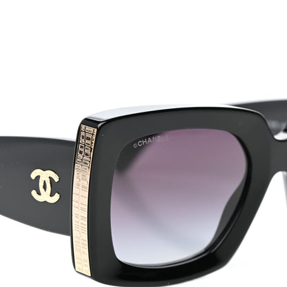 Chanel Acetate Rectangle Sunglasses 5435 Black 7 of 8