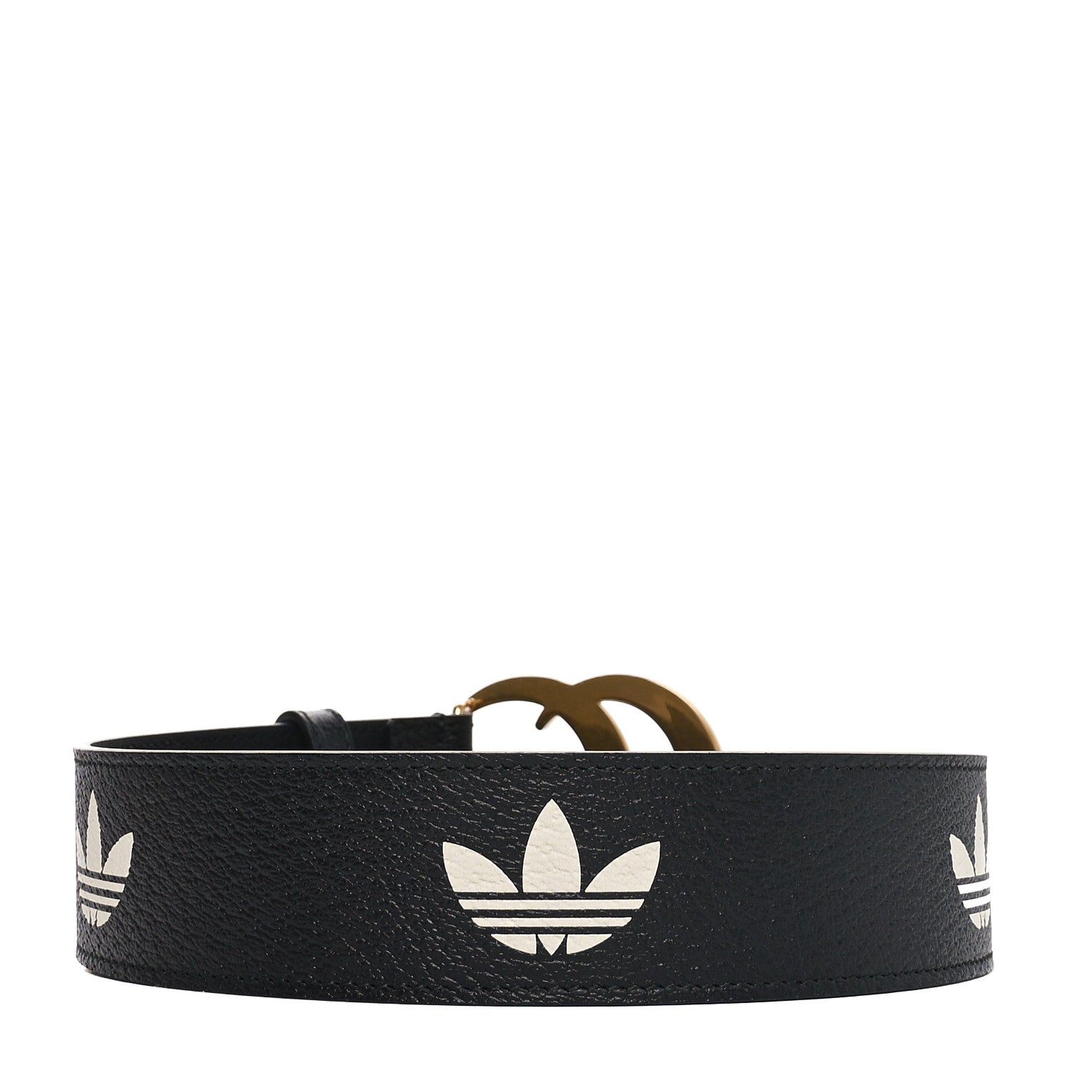 Gucci X ADIDAS Textured Dollar Calfskin Double G 40mm Belt 75 30 Black 2 of 7