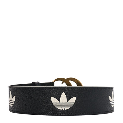 Gucci X ADIDAS Textured Dollar Calfskin Double G 40mm Belt 75 30 Black 2 of 7