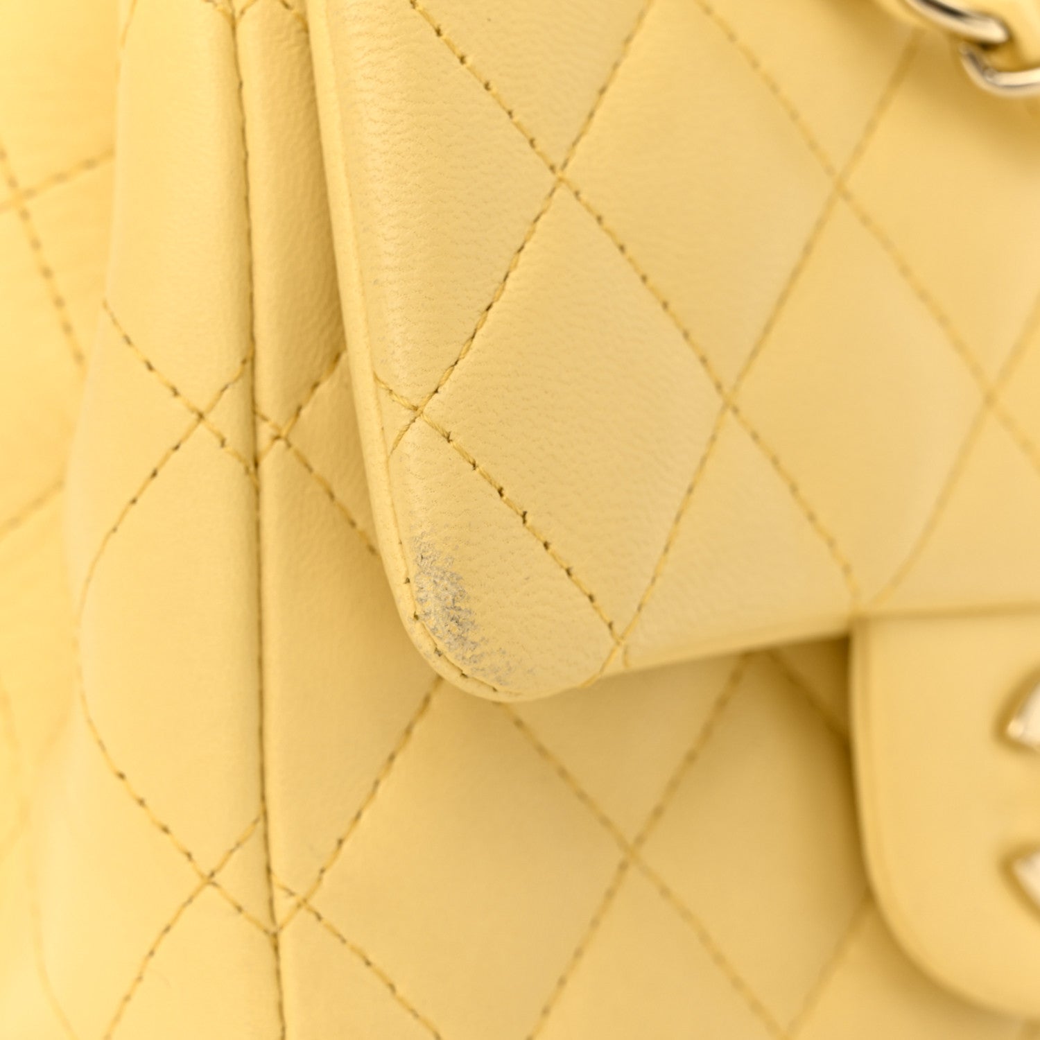 Chanel Lambskin Quilted Mini Square Flap Light Yellow 16 of 19