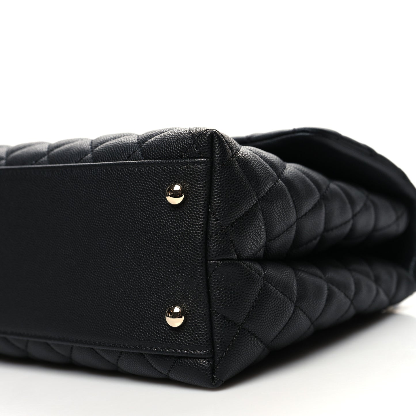 Caviar Quilted Medium Coco Handle Flap Black