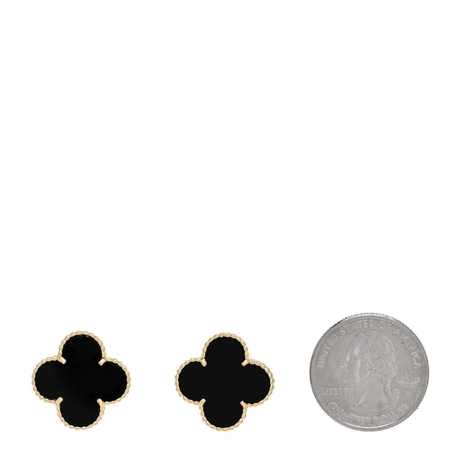 Van Cleef & Arpels 18K Yellow Gold Black Onyx Magic Alhambra Earrings 2 of 5