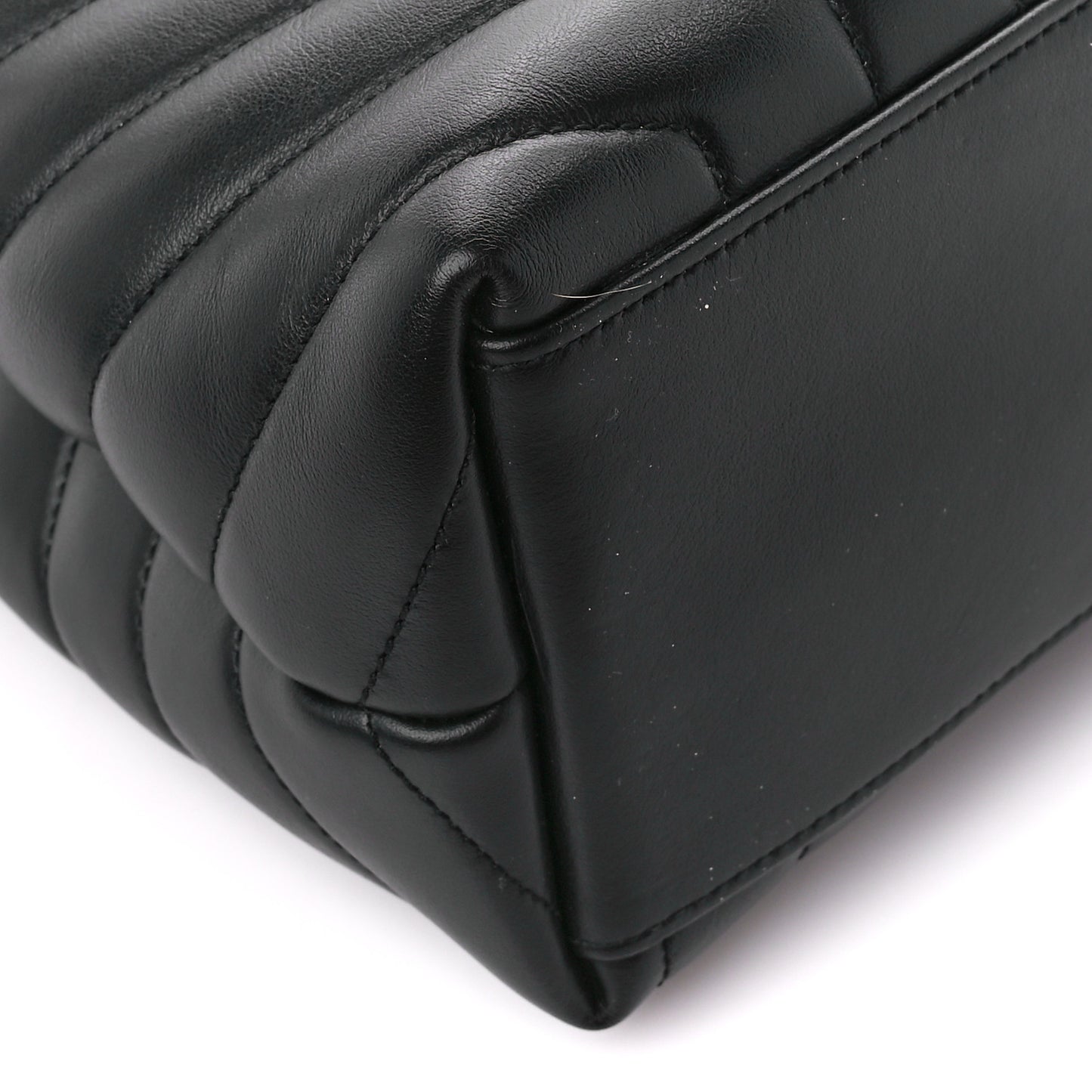 Calfskin Y Quilted Monogram Monochrome Medium Loulou Chain Satchel Black