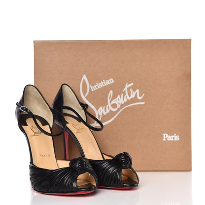 Christian Louboutin Shiny Nappa Marchavekel 100 Platform Sandals 40 Black 9 of 9