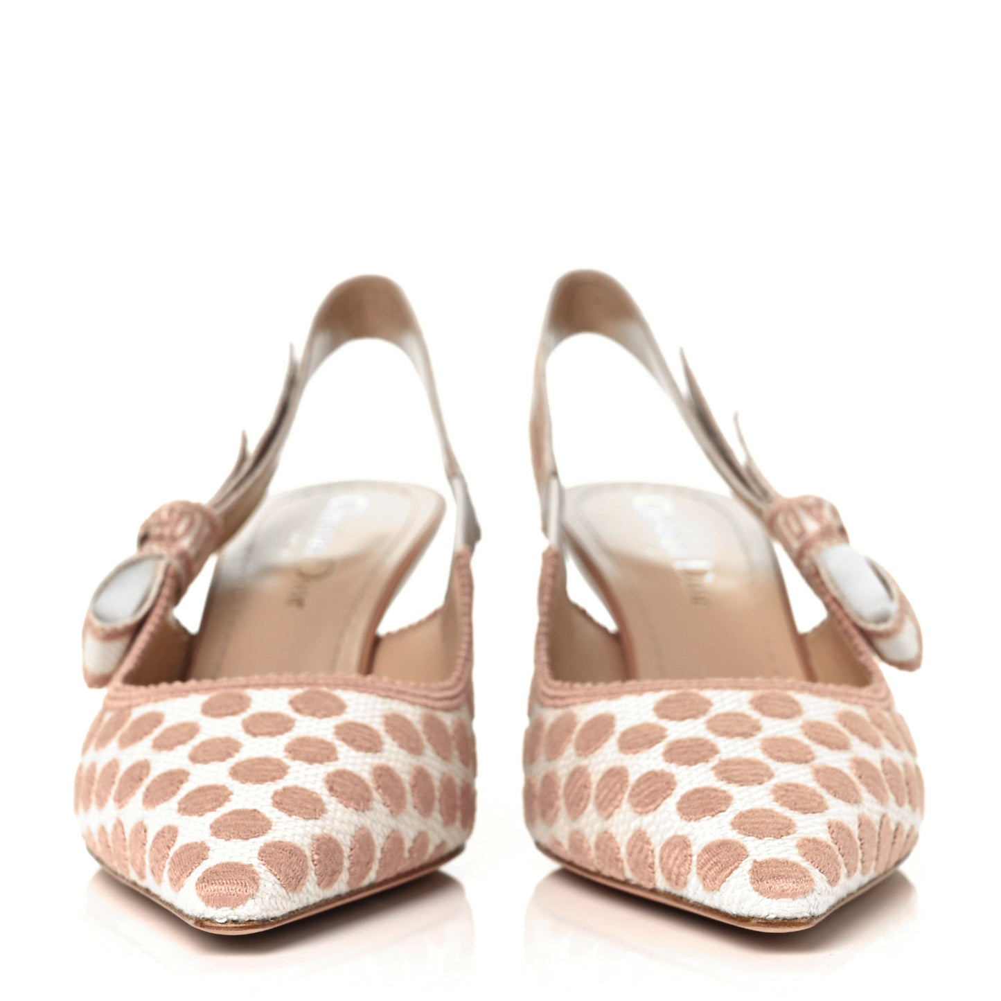 Fabric Ribbon Dot Embroidered J'adior Slingback 65mm Pumps 36 Rose De Ven