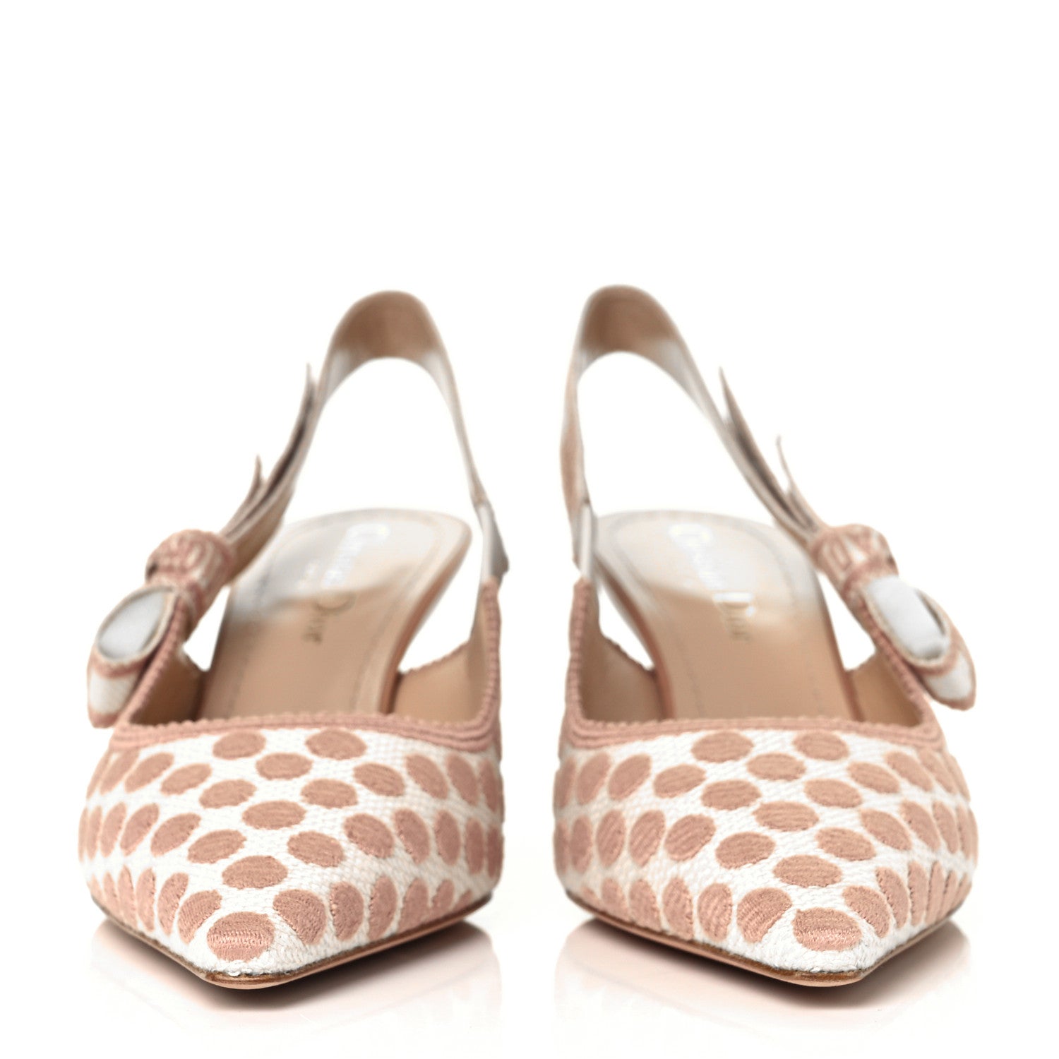 Christian Dior Fabric Ribbon Dot Embroidered J'adior Slingback 65mm Pumps 36 Rose De Ven 2 of 9