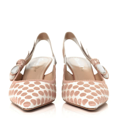 Christian Dior Fabric Ribbon Dot Embroidered J'adior Slingback 65mm Pumps 36 Rose De Ven 2 of 9