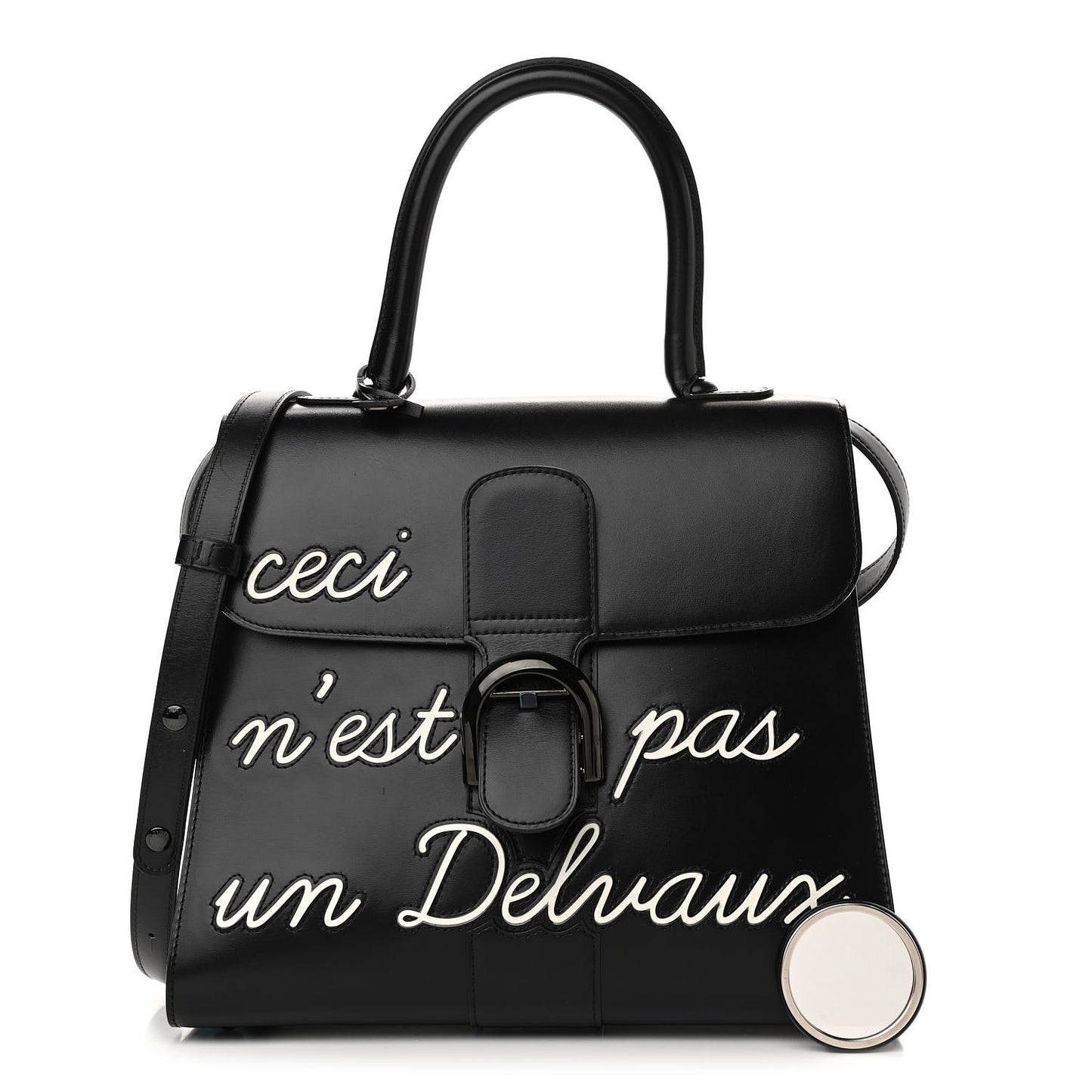 Calfskin MM L'Humour Brillant Satchel Black
