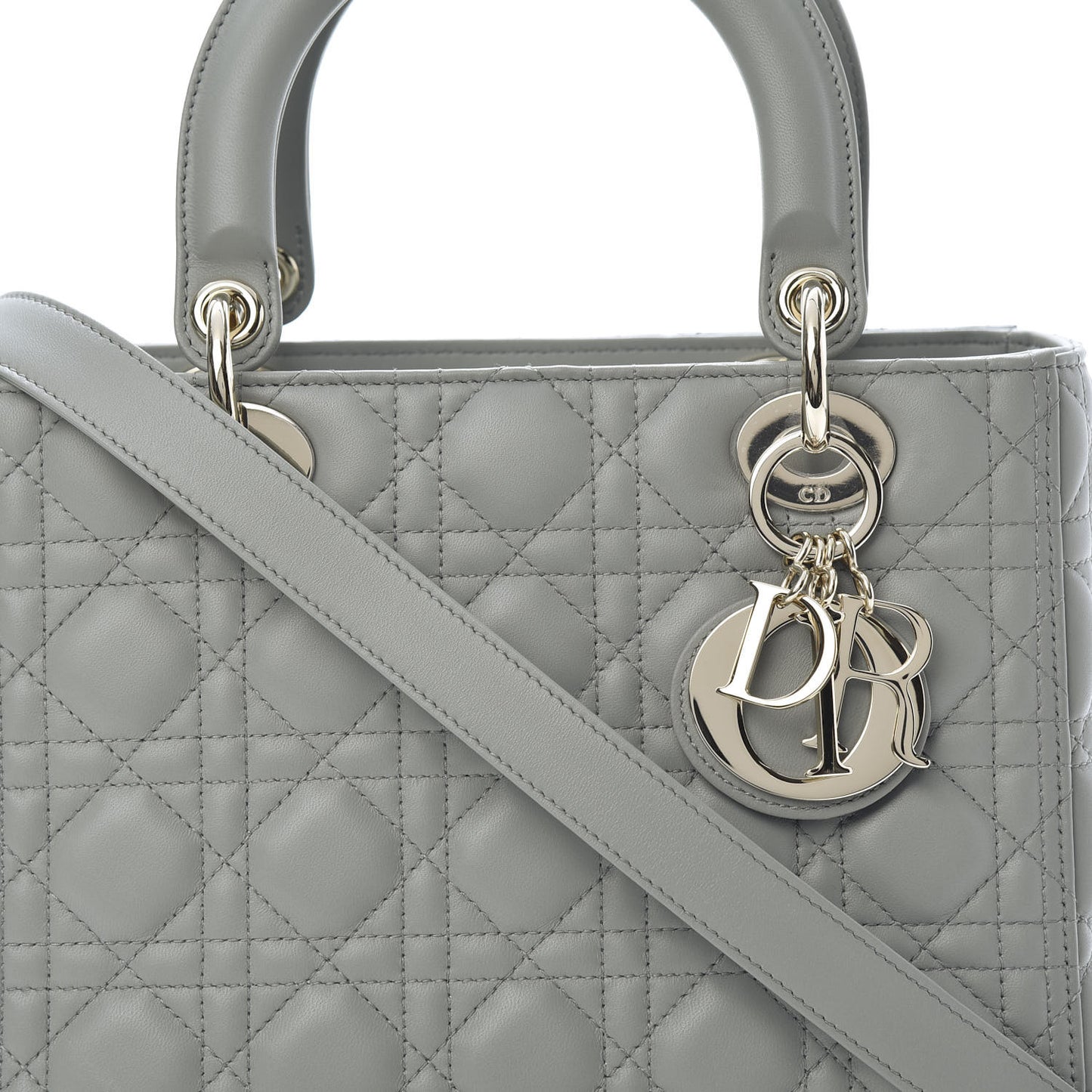 Lambskin Cannage Medium Lady Dior Grey