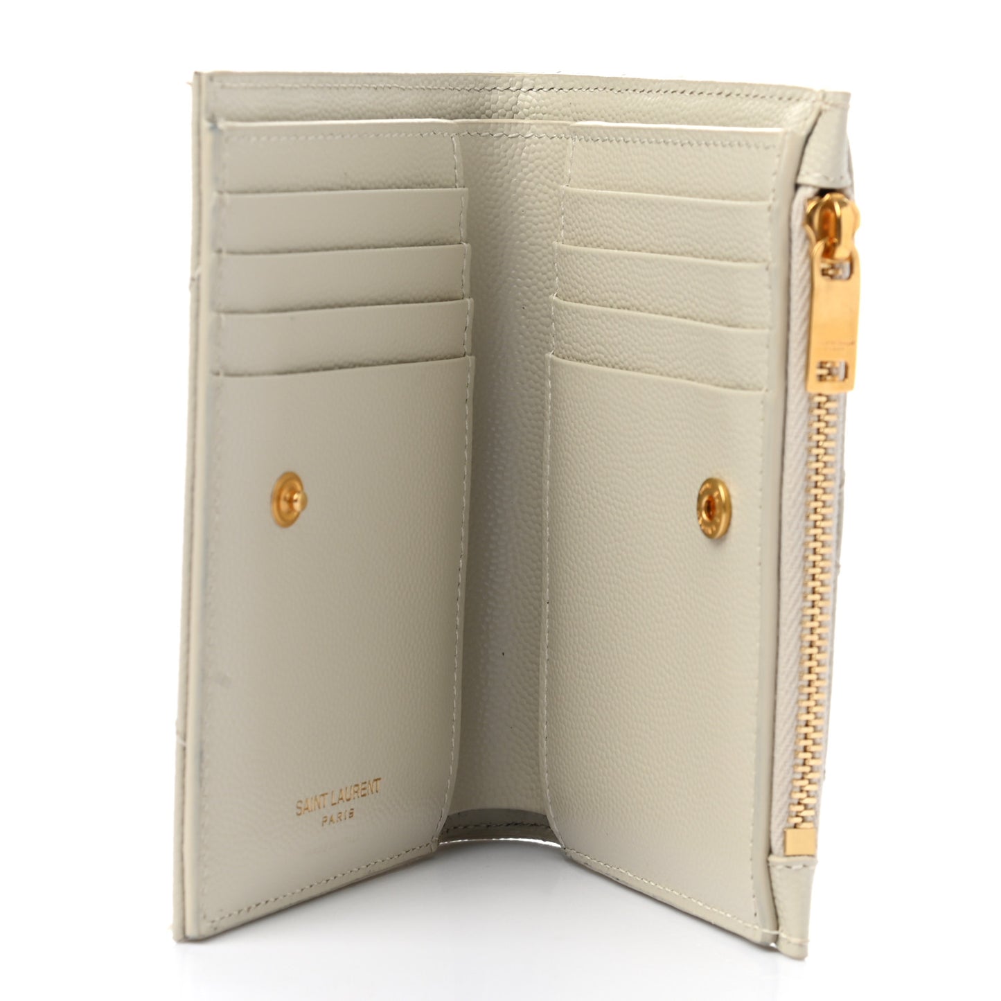 Grain De Poudre Matelasse Chevron Monogram Zipped Card Case White
