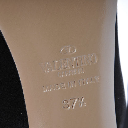 Valentino Garavani Satin Couture Bow Peep Toe 95/125mm Platform Pumps 37.5 Black 6 of 9