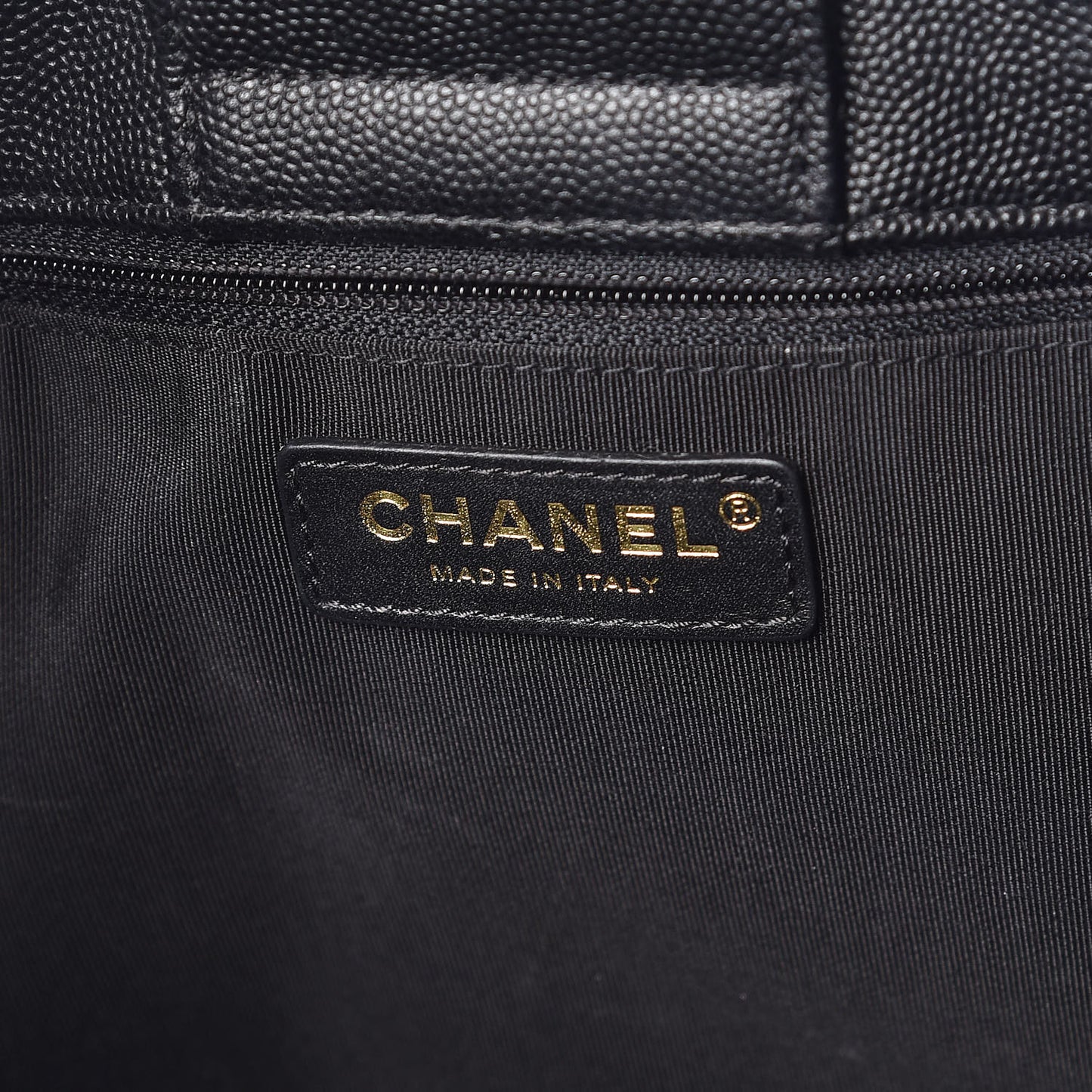 Caviar Quilted Large Classic Shopping Tote Black