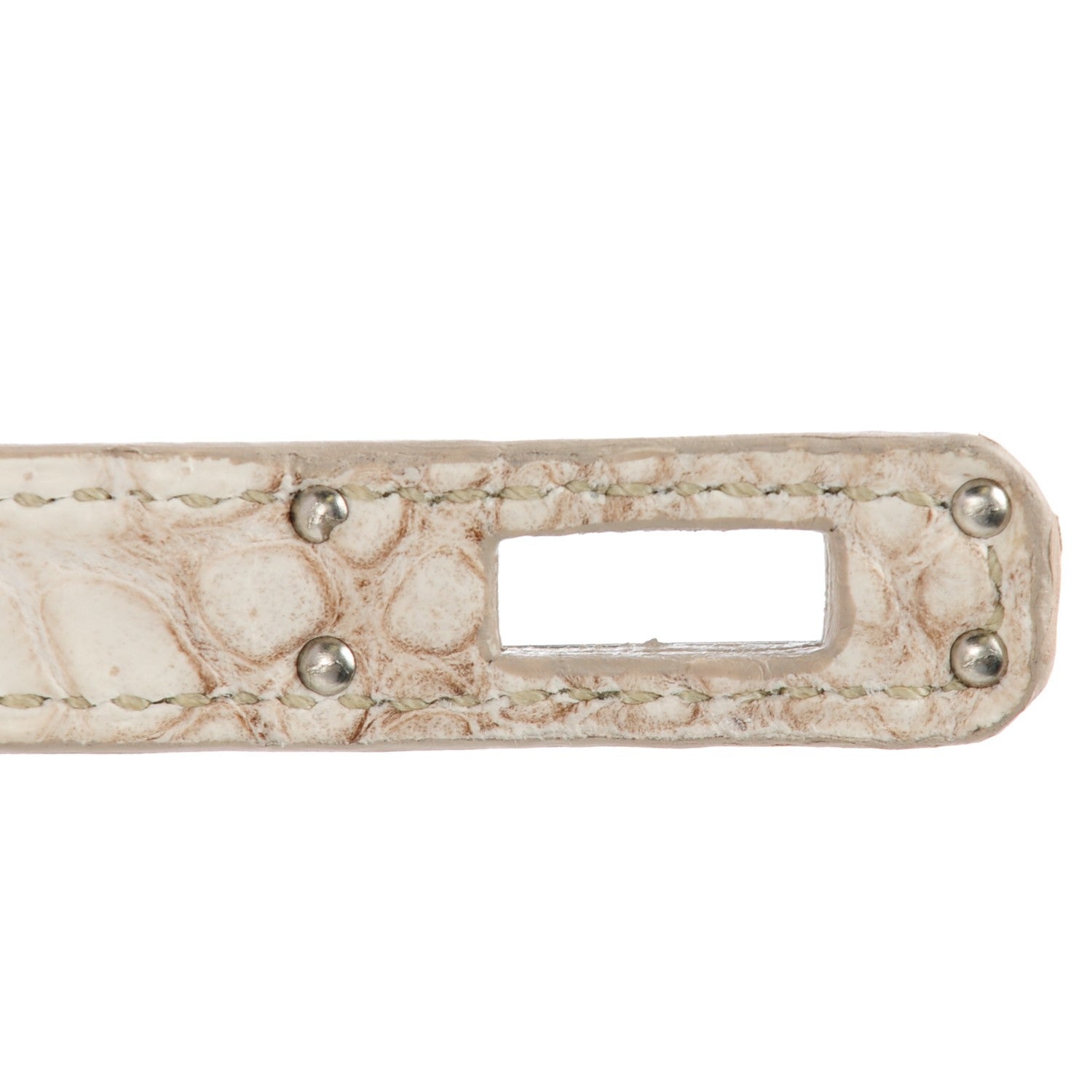 Hermes Matte Niloticus Crocodile Himalaya Kelly Retourne 25 White 31 of 32