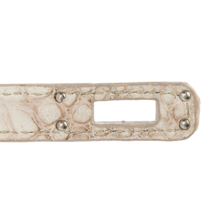 Hermes Matte Niloticus Crocodile Himalaya Kelly Retourne 25 White 31 of 32