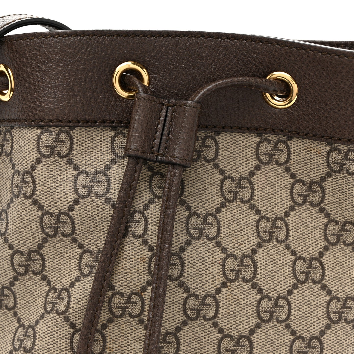 GG Supreme Monogram Web Mini Ophidia Bucket Bag Brown Brown