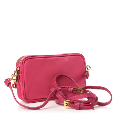 Prada Tessuto Nylon Saffiano Mini Camera Crossbody Fuxia 3 of 9