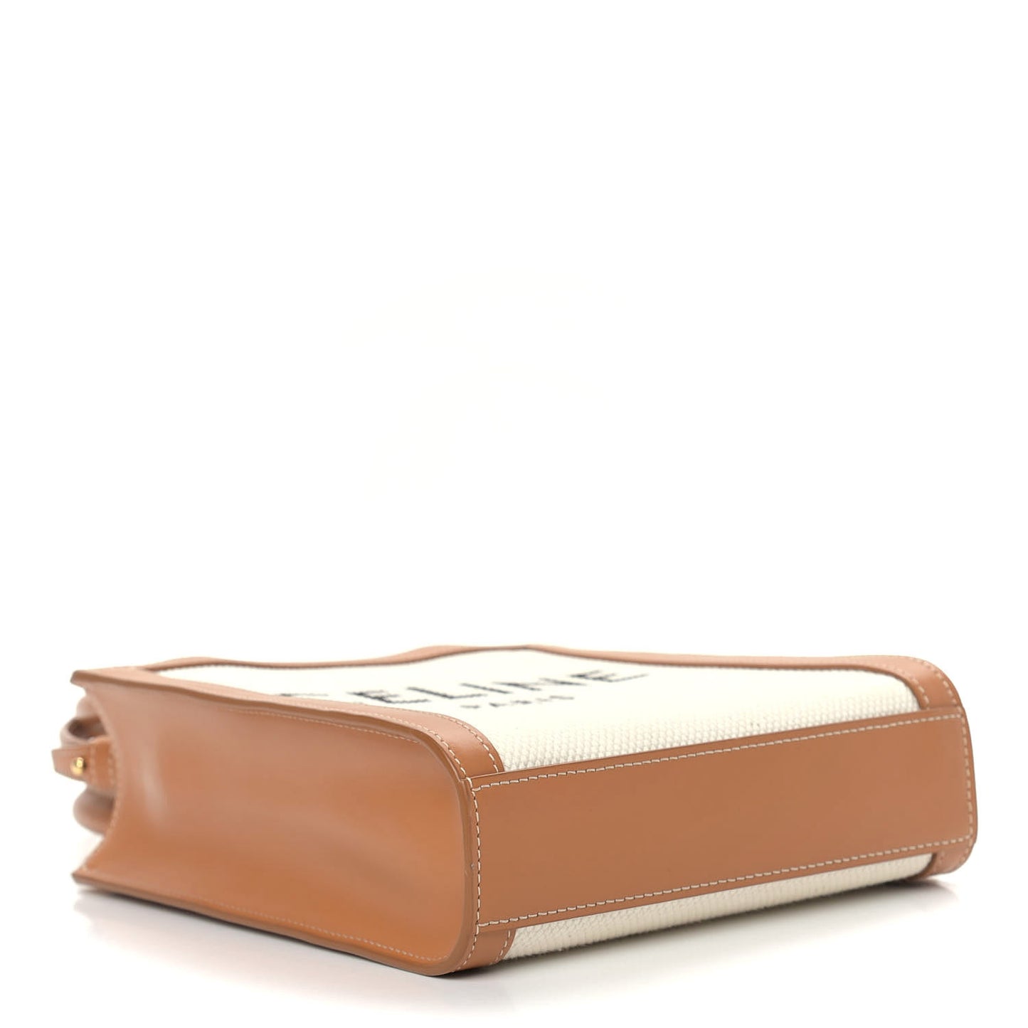 Canvas Calfskin Mini Vertical Cabas Natural Tan